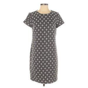 Banana Republic Shift Dress Size 4 Diamond Geometric Pattern Short Sleeved